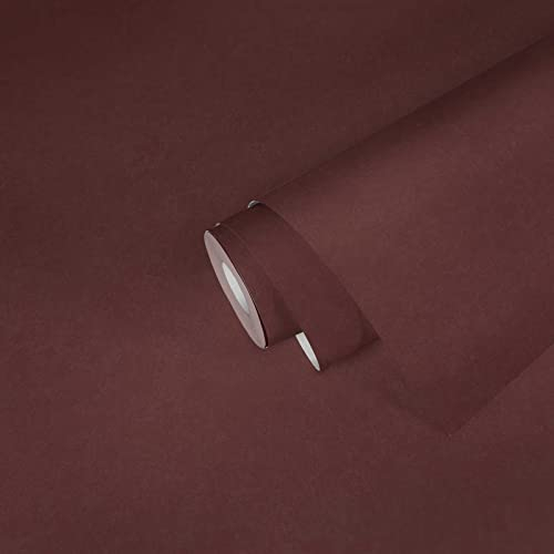 A.S. Création Tapete Rot Einfarbig 385945 Uni Vliestapete Dunkelrot für Schlafzimmer Küche 10,05x0,53m 385945
