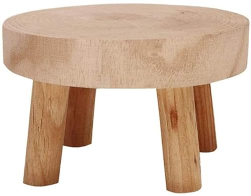 LNJ Holz Pflanzenhocker, Blumenhocker Natur Aus Echt Holz, Kleiner Deko Hocker Massiv Für Indoor Outdoor, 14*9cm, 20*9cm (Natural, Brown, S)