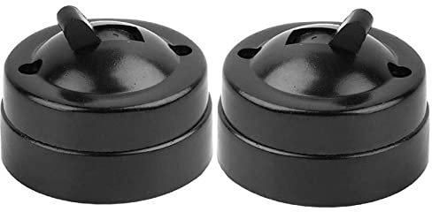 2PCS Retro Single Control Switch Round Flat Toggle Light Switch Metal and Plastic Surface Mounted Wall Light Button Old-Fashioned Toggle Switch