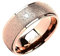 Taffstyle Band Ring Edelstahl mit Glitzer Kristall Ehering Herrenring Damenring Damen Herren Trauring Größe 65 (20.7) Rosegold Breit 6mm