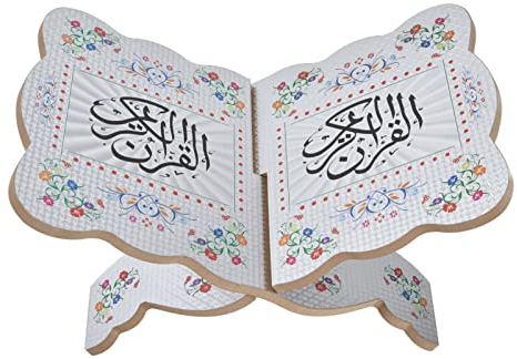 Faltbarer Buchhalter aus Holz, Verstellbarer Buchsbaum, Handgeschnitzter Lesebuchhalter, Faltbares Religiöses Gebets-Holzbuch Zum Lesen, Koran-Bibel-Halter, Muslimische Party-Ornament(2#)