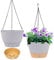 QCQHDU 2-Pack Hängende Pflanzgefäße Set 20.3 cm Indoor Outdoor Hängende Pflanzen Topf Korb,Hängende Blumentopf mit Drainage Loch mit 3 Haken für Garten Zuhause (Hellgrau)
