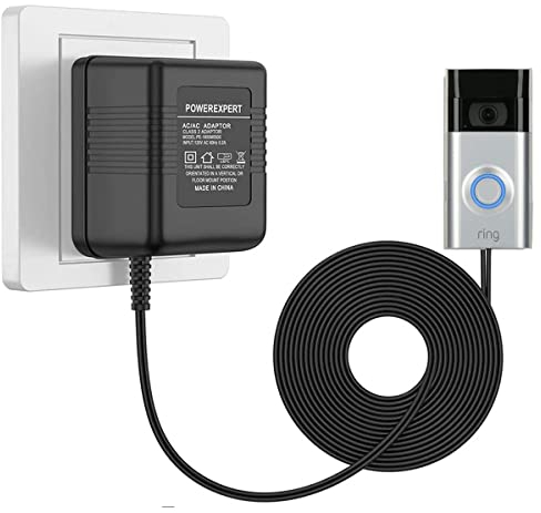 Kensbro 24 Volt Türklingel Netzteil Adapter Transformator, C-Draht-Adapter, Video-Türklingel-Netzteil, kompatibel mit allen Versionen von Thermostat, langes Kabel (5m)