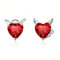 BLEKKI Ohrstecker Aus Silber 925 Damen Teenager Mädchen Geschenke Modeschmuck Schmuck Mit Zirkonia Schmuck-Set In Geschenk-Box Ohrschmuck Herz Teufel Engel Rot