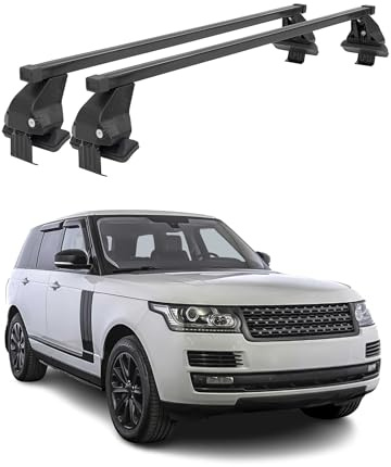 OMAC Dachträger für Land Rover Range Rover L405 2013-2021 Schwarz Stahl | DIN 75302:2019 & ISO/PAS 11154:2006 geprüft, Abschließbar, City-Crash-getestet, bis 50 kg Traglast, Querträger, Grundträger