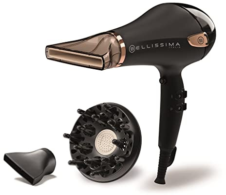 Bellissima Professional Ceramic Hair Dryer - 2300W Powerful & Lightweight Blow Dryer, Diffuser & Concentrator, Ionic & Anti-Frizz Technology, Quick Drying, Salon-Quality, for All Hair Types