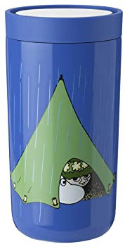 Stelton To-Go Click - Thermobecher, doppelwandige Isolierflasche - Rostfreier, auslaufsicherer Kaffeebecher/Teebecher mit Smart-Click-Deckel - Heiße & kalte Getränke - 0,2 Liter, Moomin Camping