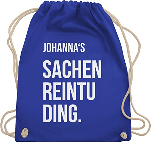 Turnbeutel Rucksack - Taschen - Damen - Sachenreintuding mit Name personalisiert I Sachen Reintu Ding Name | Stoffbeutel mit Spruch - Unisize - Royalblau - personalisierter sportbeutel