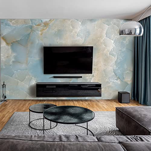 dedeco Wohnzimmerrückwand TV-Wand Wandpaneel Wohnrückwand Rückwand Tapetenersatz, Motiv: Marmor V8, 300 x 150 cm, Nano-Protect: hochglanz, wasserfest, robust, als Wandverkleidung aus Aluminium