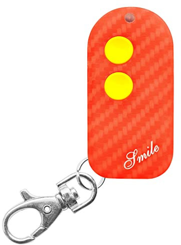 Smile C Arancione Rolling code + Codice fisso 433Mhz, Mini telecomando universale apricancello autoapprendente programmabile 2 canali - leggi compatibilita in descrizione