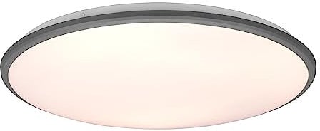 Reality Leuchten LED Deckenleuchte Limbus R67021987, Kunststoff titanfarbig, inkl. 34 Watt LED, Switch Dimmer
