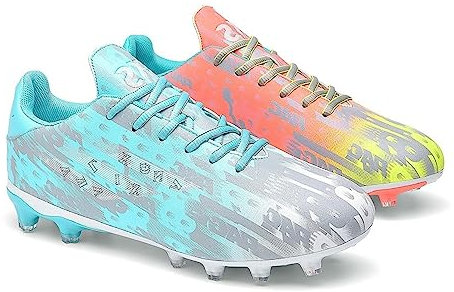 Jasmeko Fußballsneaker für Herren und Damen, Sportfußballschuhe mit Kunststoffstollen, Leichtathletik-Jugendfußballschuhe (B3-Mix,39)