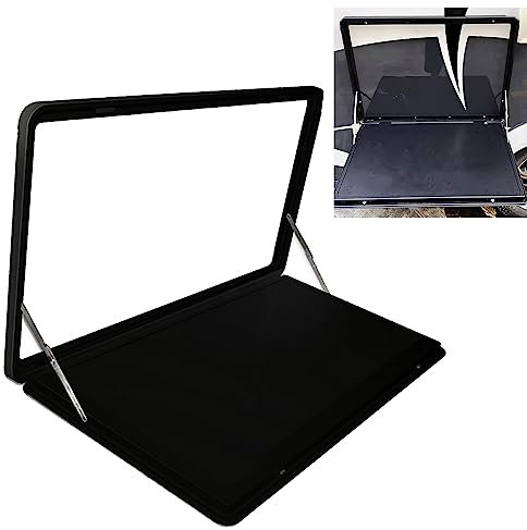 MKYOKO Wandtisch Klappbar Wohnmobil, Campingtisch, Esstisch, 25Kg Belastbar, HäNgender Esstisch, Ideal for Camping Im Freien (Color : Black B, Size : 60 * 45CM/23.6 * 17.7IN)