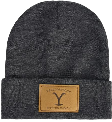 Concept One Yellowstone Dutton Ranch Beanie Mütze, Winter-Strickmütze mit Manschette, Grau, Einheitsgröße, GRAU, Einheitsgröße