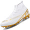 VTASQ Boys' Football Boots Kids Girls Turf High Top Spikes Non-Slip Junior Soccer Shoes Sports Shoes Soccer Athletics Training Shoes Outdoor Sneakers for Unisex White 6UK