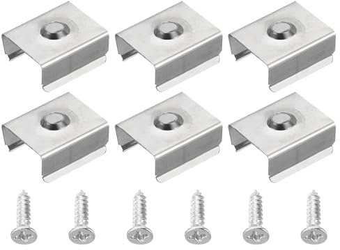 sourcing map Corde Luminaire Montage Agrafes, Mur Canal Montage Support Accessoires pour 15mm à 17mm LED Néon Bande, Inox Acier, Paquet de 50