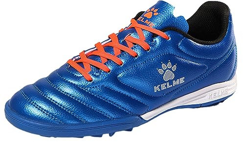Kelme Scarpe da calcio, scarpe da allenamento, per ragazze, scarpe da ginnastica per interni ed esterni, ragazzi/bambini, in erba artificiale, scarpe da calcio, unisex, Blu, 39 EU