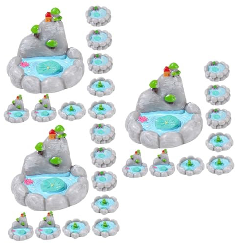 Abaodam 27pièces Miniatures De Décoration De Étang Accessoires De pour Jardin Et Bureau De Figurines Colorées