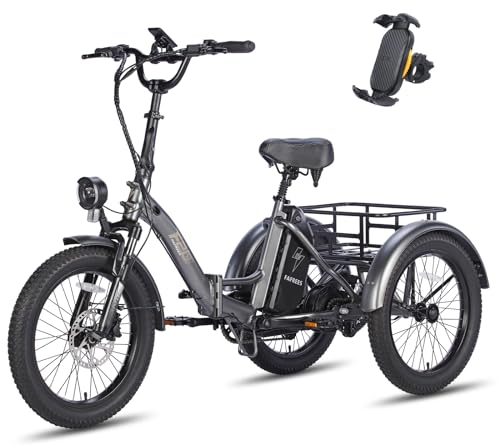 Fafrees [ Offiziell F20 Mate Fat Klapprad E-Bike Lastenfahrrad 20 Zoll 48V 18,2Ah Akku, Hydraulische Scheibenbremsen Elektrofahrrad (Hinterere Lastenkorb, Grau)