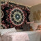 Yugarlibi Mandala Wandbehang Wandteppich Indisch Böhmisch Hippie Wandtuch Wand Deokration Rosa Lotos Tapisserie Ästhetisch für Zimmer Wohnheim Schlafazimmer, 150x150cm
