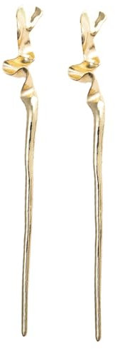 MAGICLULU 2pcs Metal Hair Sticks for Women Geometric Mirror Design Hair Chopsticks Elegant Chinese Accessories for Weddings Parties and Special Occasions