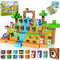 Adventskalender 2024, 100 Stück magnetische Bausteine mit magnetischen Würfeln, STEM Building Montessori, sensorisches Spielzeug, Geschenke für Kinder, Jungen, Mädchen, Alter 3, 4, 5, 6, 7, 8, 9, 10,