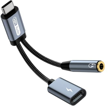 Liaoan Weiyu Adaptateur USB C vers Casque 3,5 mm et Chargeur, Compatible avec Phone 15 Pro Max Plus, S21, S22, S23, S24 Ultra, 2 en 1 USB C vers Prise 3,5 mm Femelle et Interface de Charge USB C pour