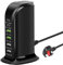 USB Charging Station, 6 Port 65W Charger Block, Charger Multiple Devices, Power Plug Desktop charger Hub, USB Wall Charger for iPhone 12/13/14/15, Powe Adapter for Samsung S23/S22/Tablet