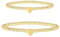 MisFun 2 Stück Elastische Kugelarmband, Herz Kugeln Armkette, Perlenarmband Geschenk für Damen, Frauen, Mädchen, Freundin (Gold)