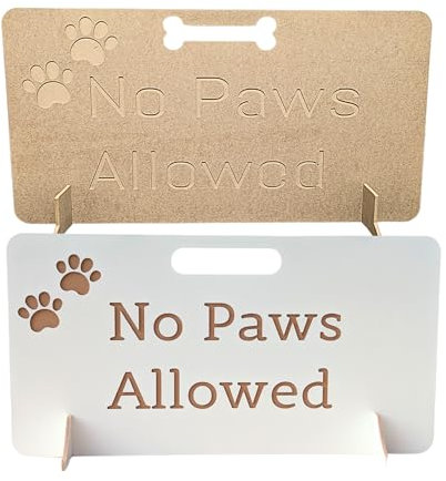 No Paws Stair Gates for Dogs | Dog Gate No Drilling | Indoor Pet Barrier Portable Wooden Puppy Gate for Stairs and Doorways Dog Stopper (White Melamine, 60cm (Height) x 80cm (Length))