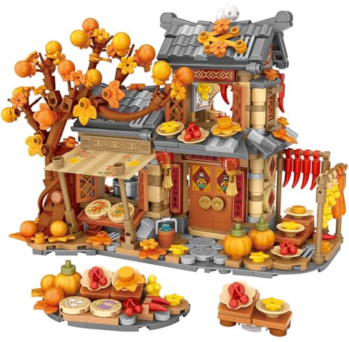 MEIEST Herbst Haus Bausteine Set,Chinesische Art Partikel BAU Gebäude Ziegel Spielzeug,Erntezeit Wohnkultur
