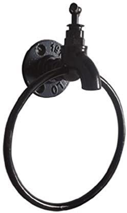 Robinet industriel rustique noir mat avec bec verseur rond pour salle de bain et cuisine, robinet de style vintage avec cascade pour montage mural de salle de bain