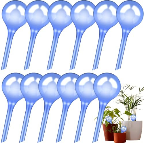 JEDWKFA Lot de 12 Boules D'Irrigation pour Plantes, 13 x 5 cm Globe D'arrosage, Arrosage Plante Vacances, Arrosage Plante Interieur, Automatique Boule D'irrigation, pour Plantes Balcon