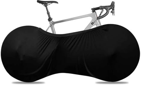 Schwarz Fahrradabdeckung, Waschbar Fahrradgarage Wetterfest, Fahrradplane Innenbereich Staubdicht Fahrradschutzhülle, Fahrradhülle für Fahrräder Mountainbikes und Rennräder
