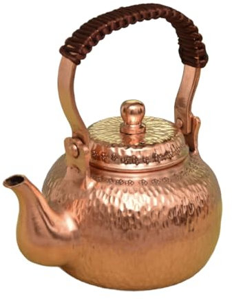 Hell/Retro handgefertigter Kupfer-Teekessel Herdplatte Teekanne Herdplatte Türkische Teekanne rein für Herd (Retro 400 ml)