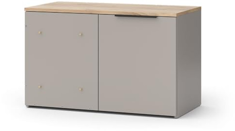 Vicco Eckkommode Wido, Greige, 80 x 50 cm | mit Tür, zur Aufbewahrung und platzsparenden Nutzung in Ecken