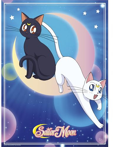 ABYSTYLE Poster Sailor Moon Luna & Artemis – Offizielles Produkt – Format 52 x 38 cm – hochwertiges laminiertes Papier – Magisches Manga-Poster