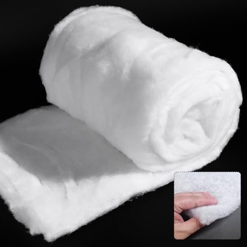 Nuyoah Polsterwatte Volumenvlies 200g/m² Polstervlies Meterware 1.5x2m 12.5mm 100% Polyester Waschbar Bügelbar Patchworkvlies Vlieswatte Polsterung Watte als Füllung Vlies Keine Klebeschicht