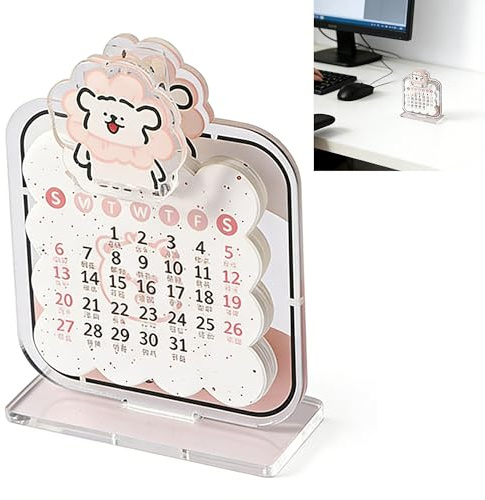 Syiyunran Acryl Tischkalender Im Miniformat Desktop Minikalender Desk Calendar - Januar Bis Dezember 2026, 1 Stück, Planung für Zuhause und Büro, Monatlicher Flip Stil Kalender Wandkalender