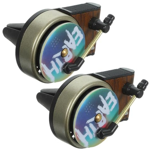 Ipetboom Retro Turntable Car Air Freshener 2Pcs Set Vinyl Record Player Scented Clip for Car Vent Aromatherapy Diffuser for Women