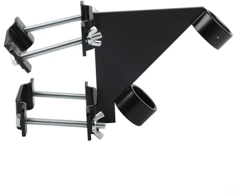 Durashmall Soporte de acero inoxidable para mástil de bandera resistente, diseño sin taladro, soporte ajustable para barandillas de balcón, cubiertas, vallas de porche de metal y caravanas, se adapta