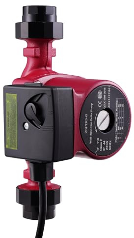 Kartols Pompa di circolazione per riscaldamento RS25-6/180, pompa di riscaldamento con 3 livelli di potenza (46/85/100 W), pompa di circolazione per acqua calda, pressione a 3 livelli (3/5/6 m), pompa