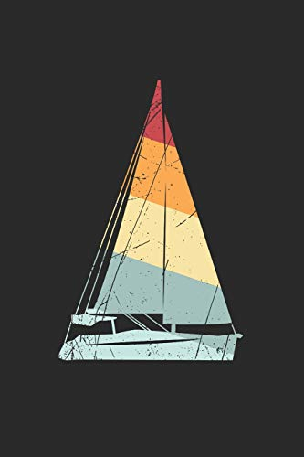 Notizbuch: Segeln A5 Notebook Segelboot auf Wasser retro vintage I Geschenk für Segler I Schreibheft oder Tagebuch liniert I Notizheft mit Boot