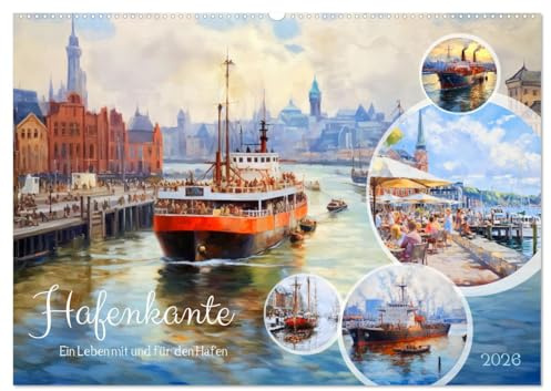 Hafenkante - Ein Leben mit und für den Hafen (Wandkalender 2026 DIN A2 quer), CALVENDO Monatskalender: Hafenmalerei: Eine Impressionistische Reise (CALVENDO Orte)