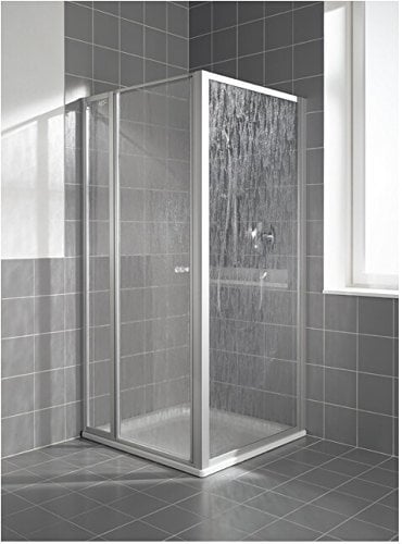Kermi Nova 2000 Seitenwand silber matt; Kunst Trevibrunnen Glas; 90; 200