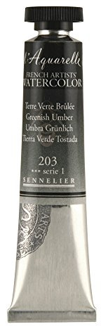 SENNELIER L'Aquarelle French Watercolor, 21ml Tube, S1 Greenish Umber