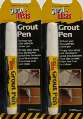 2 x white grout pens bathroom kitchen tiles