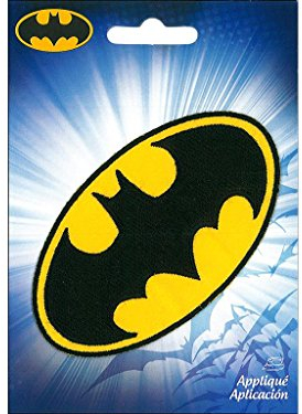 Simplicity Batman Logo Eisen auf Aufnäher, Polyester, Mehrfarbig, 26 x 0,2 x 14.02 cm