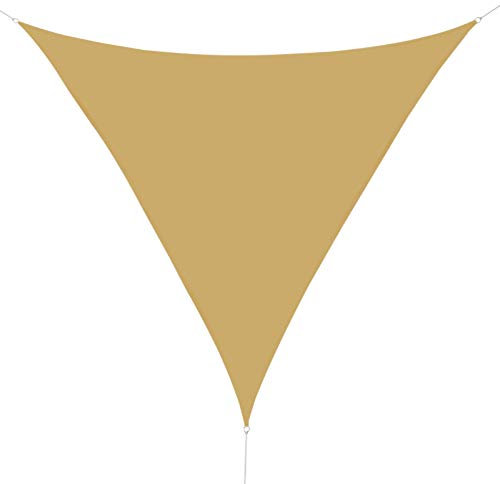 Outsunny Voile d'ombrage Triangulaire Grande Taille 3 x 3 x 3 m Polyester Haute densité résistant aux UV Coloris Sable