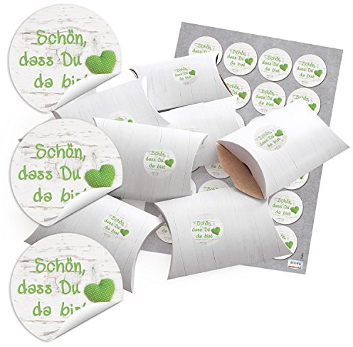 Logbuch-Verlag 24 Gastgeschenke Schachteln Schön dass Du da bist Gäste Kommunion Hochzeit 14,5 x 10 x 3 cm